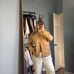brown suede jacket